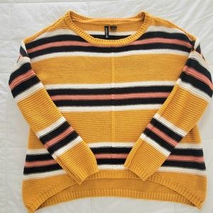 Gold Striped Knitted Sweater